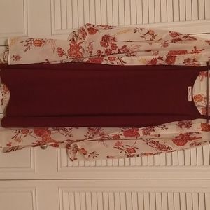 Spaghetti Strap Dress with kimono
